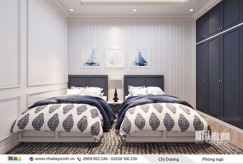 Thiết kế nội thất phòng ngủ đôi đẹp tại Verosa Khang Điền Quận 9